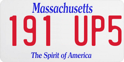 MA license plate 191UP5