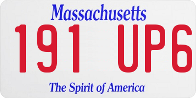 MA license plate 191UP6