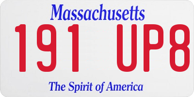 MA license plate 191UP8