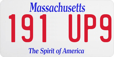 MA license plate 191UP9
