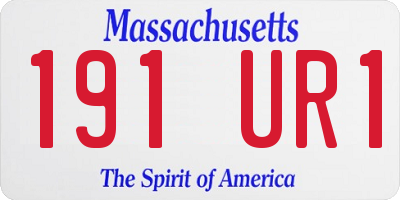 MA license plate 191UR1