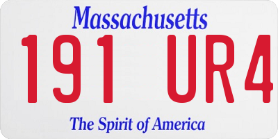 MA license plate 191UR4