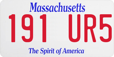 MA license plate 191UR5