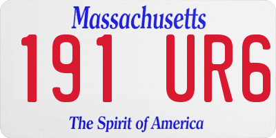 MA license plate 191UR6