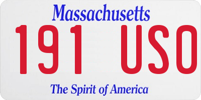 MA license plate 191US0