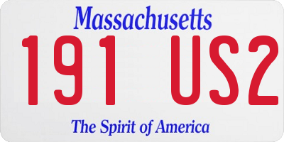 MA license plate 191US2