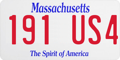 MA license plate 191US4