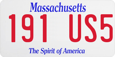 MA license plate 191US5