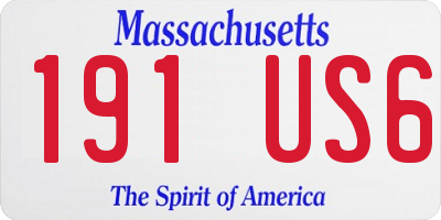 MA license plate 191US6