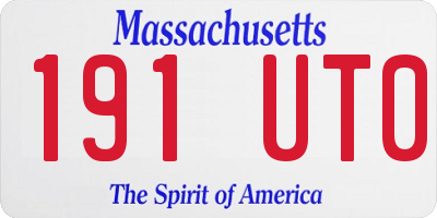 MA license plate 191UT0