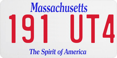 MA license plate 191UT4