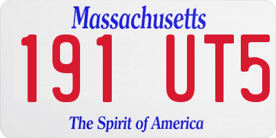MA license plate 191UT5