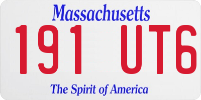 MA license plate 191UT6
