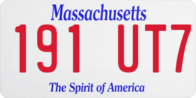 MA license plate 191UT7