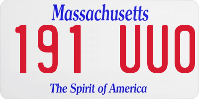 MA license plate 191UU0
