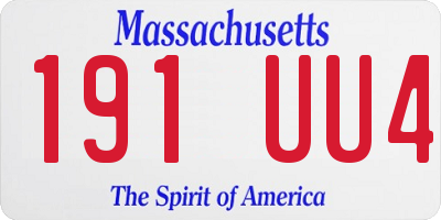MA license plate 191UU4