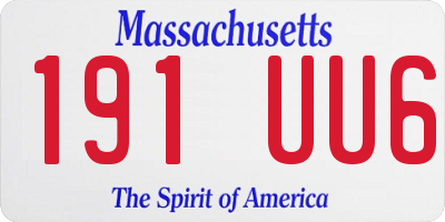 MA license plate 191UU6