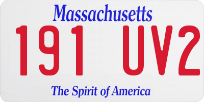 MA license plate 191UV2