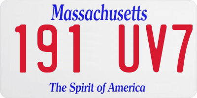 MA license plate 191UV7