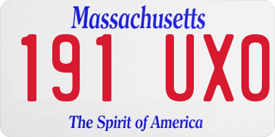 MA license plate 191UX0