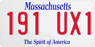 MA license plate 191UX1