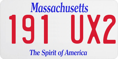 MA license plate 191UX2