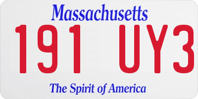 MA license plate 191UY3