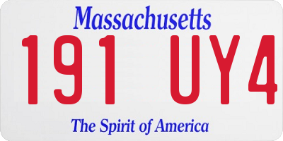 MA license plate 191UY4