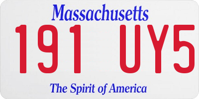 MA license plate 191UY5