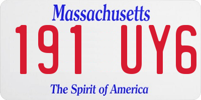MA license plate 191UY6