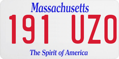 MA license plate 191UZ0