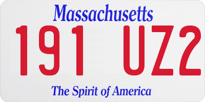 MA license plate 191UZ2