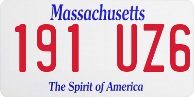 MA license plate 191UZ6