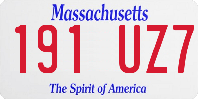 MA license plate 191UZ7