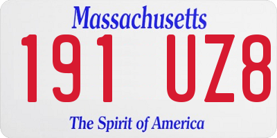 MA license plate 191UZ8