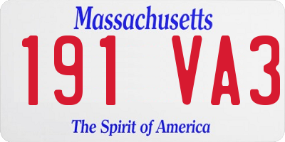 MA license plate 191VA3