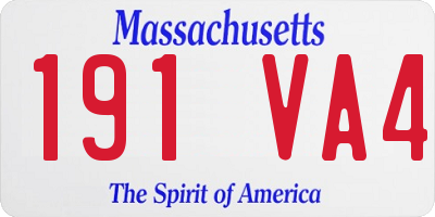 MA license plate 191VA4