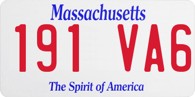 MA license plate 191VA6