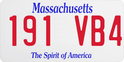 MA license plate 191VB4