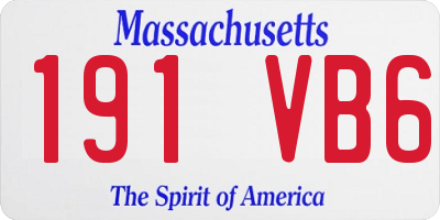 MA license plate 191VB6