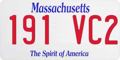 MA license plate 191VC2