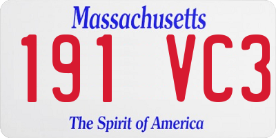 MA license plate 191VC3