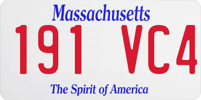 MA license plate 191VC4