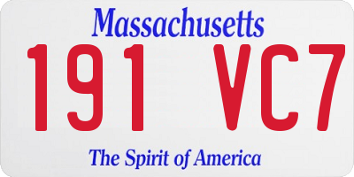 MA license plate 191VC7