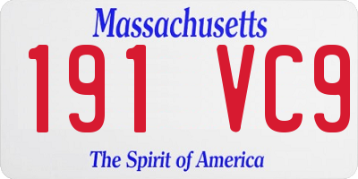 MA license plate 191VC9