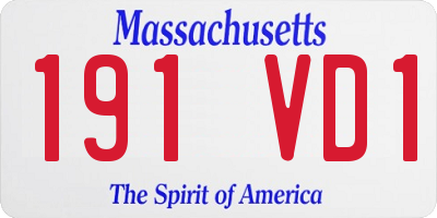 MA license plate 191VD1