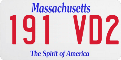 MA license plate 191VD2