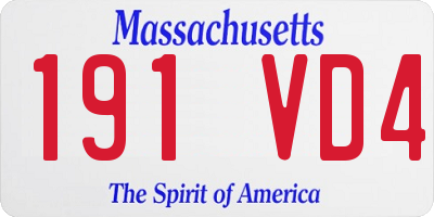 MA license plate 191VD4