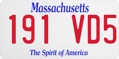 MA license plate 191VD5