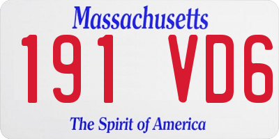 MA license plate 191VD6